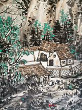 Load image into Gallery viewer, traditional_chinese_painting_early_autumn_by_the_riverside_origional_scrolled_on_silk